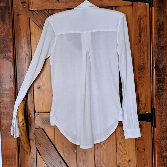 Cotton Jersey Button Down Shirt/Blouse - Picture 7 of 13